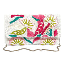 Load image into Gallery viewer, pink flowers beaded clutch purse, birthday gift for her, summer clutch, seed bead purse, beaded bag, tropical handbag, beaded bag, seed bead clutch, summer bag, birthday gift, clutch bag, best friend gifts, engagement gift, bridal gift to bride, bridal gift, floral beaded clutch, floral bead purse, wedding gift, bride gifts, beaded clutch purse, summer clutch, beaded bag, summer bag, boho purse, pink beaded clutch purse, pink orange purse, dahlia flowers purse, best selling items, best seller