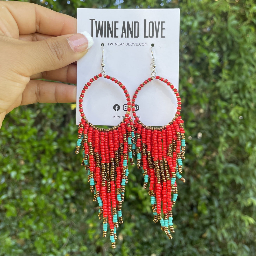 Beaded Earrings, Handcrafted Earrings, Boho Earrings, Summer Beaded Earrings, Long Bead Earrings, Bohemian Beaded Earrings, Best Friend Gift, beaded earrings, beaded earrings gift, birthday gift for her, handmade earrings, earrings for women, statement earrings, boho earrings, boho beaded earrings, bohemian earrings, best friend gift, artisan earrings, best selling items