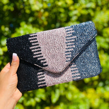 Load image into Gallery viewer, Ombre Beaded Clutch, Multi Color  Bead Clutch Bag, Ombre Beaded Clutch Purse, Wedding Clutch Bag, Party Clutch Purse, Evening Beaded Clutch, evening clutch, evening clutches, party purse, beaded clutch purse, engagement gift, cross body purse, crossbody handbag, best friend gifts, beaded clutches, black beaded purse, black clutch purse, ombre bead clutch, evening purses, wedding clutches, party clutch purse, silver evening clutch, fancy evening clutches, elegant evening clutches
