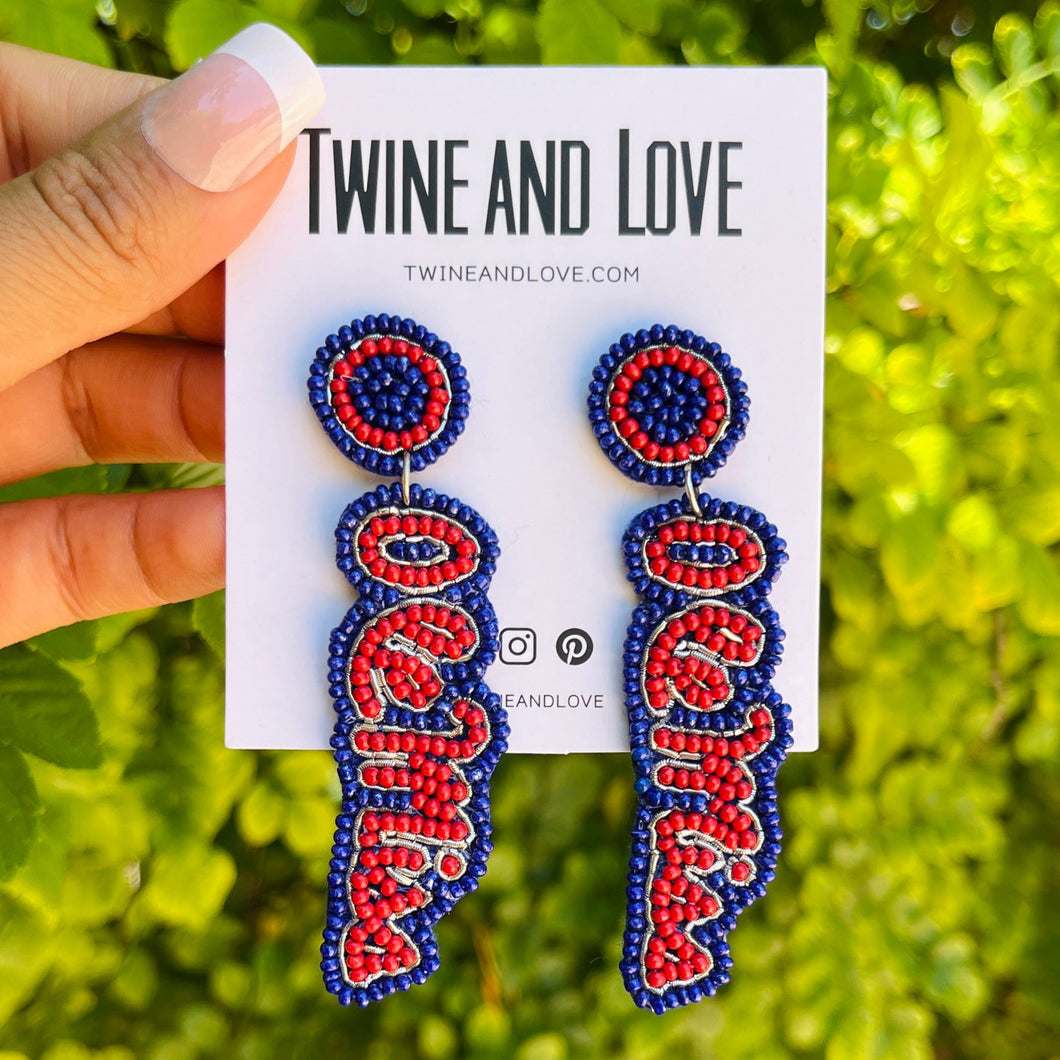 Football Earrings, GameDay Earrings, College Football Earrings, Team Earrings, GameDay Outfit, Ole Miss earrings, earrings for women, summer earrings, game day earrings, Ole Miss earrings, team game, college team earrings, game day outfit, football earrings, college gifts, Ole miss rebels earrings, team earrings, college team gifts, Rebels earrings, team beaded earrings, college earrings, gameday outfit, Ole Miss beaded earrings, Ole miss Rebels college gifts, Rebels beaded earrings