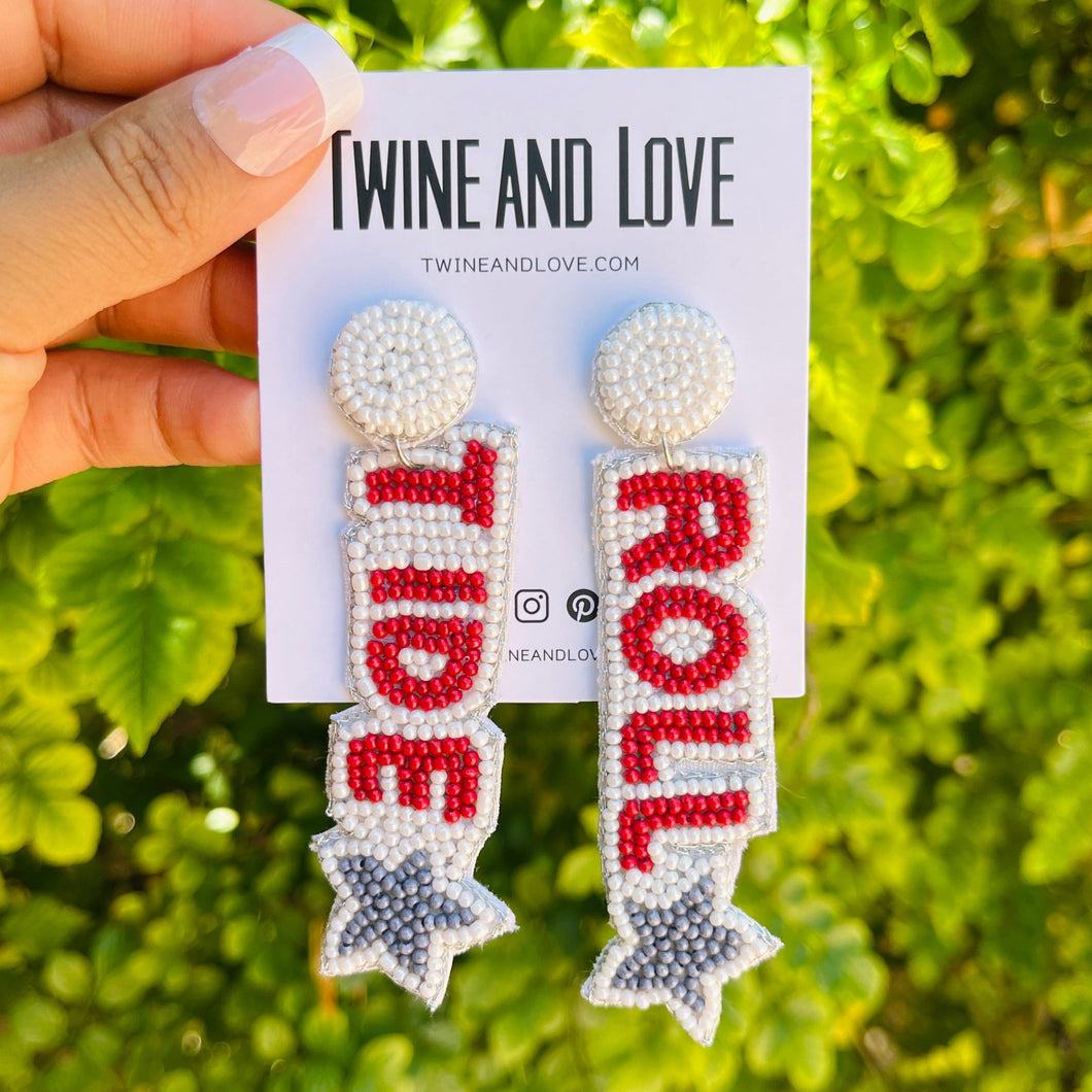 Football Earrings, GameDay Earrings, College Football Earrings, Team Earrings, GameDay Outfit, Roll Tide earrings, earrings for women, summer earrings, game day earrings, Roll Tide earrings, team game, college team earrings, game day outfit, football earrings, college gifts, Alabama earrings, team earrings, college team gifts, Roll Tide college earrings, team beaded earrings, college earrings, gameday outfit, Roll Tide beaded earrings, Roll tide college gifts, Roll Tide beaded earrings for her