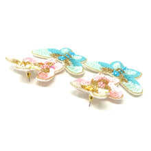 Load image into Gallery viewer, Butterfly Beaded Earrings, butterfly Earrings, butterfly love Beaded Earrings, Butterfly earrings, butterfly lover bead earrings, Butterfly beaded earrings, multicolor butterfly earrings, Butterfly earrings, pink blue butterfly bead earrings, Butterfly bead earrings, Butterfly accessories, spring summer accessories, spring summer earrings, gifts for mom, multicolor earrings, best friend gifts, birthday gifts, lightweight butterfly earrings, butterfly earrings accessory, butterfly earrings