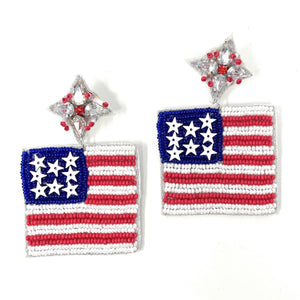 July 4th Earrings, USA  Earrings, Fourth of July Earrings, Independence Day Jewelry, America Earrings, American Earrings, Patriot Earrings, USA Flag Earrings, Flag Patriotic earrings, American Earrings, Star Beaded Earrings, Seed Bead Earrings, Stars & Stripes, freedom Patriotic Earrings, USA Start Earrings, 4th of July flag earrings, Flag Fashion Earrings, Memorial Day Earrings, Stars Beaded, Fashion Statement, USA flag earrings, USA earrings, handmade earrings, Cocktail earrings, red white blue earrings