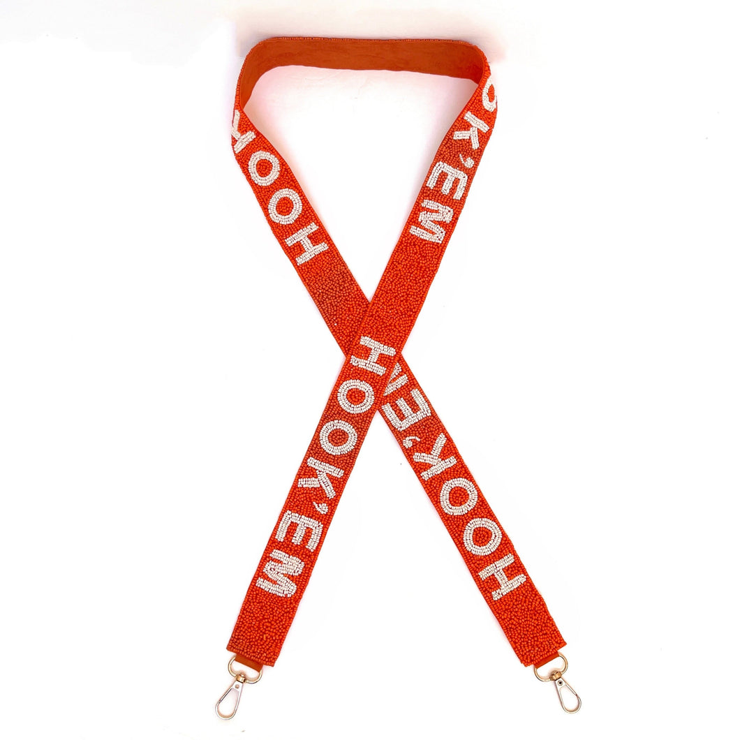 Beaded Purse Strap, Crossbody Purse Strap, GameDay Purse Strap, Beaded Bag Strap, College Game Day Strap, Hotty Toddy, War Eagle, Hook’em horns strap, beaded purse strap, beaded strap, guitar strap, texas university fan, Hook’em bag strap, best friend gift, crossbody strap, camera strap, handbag strap, college gameday gift, college team strap, college game strap, college gifts, college game day gifts, college football straps, Horns beaded strap, Hook’em beaded strap, texas longhorns football 