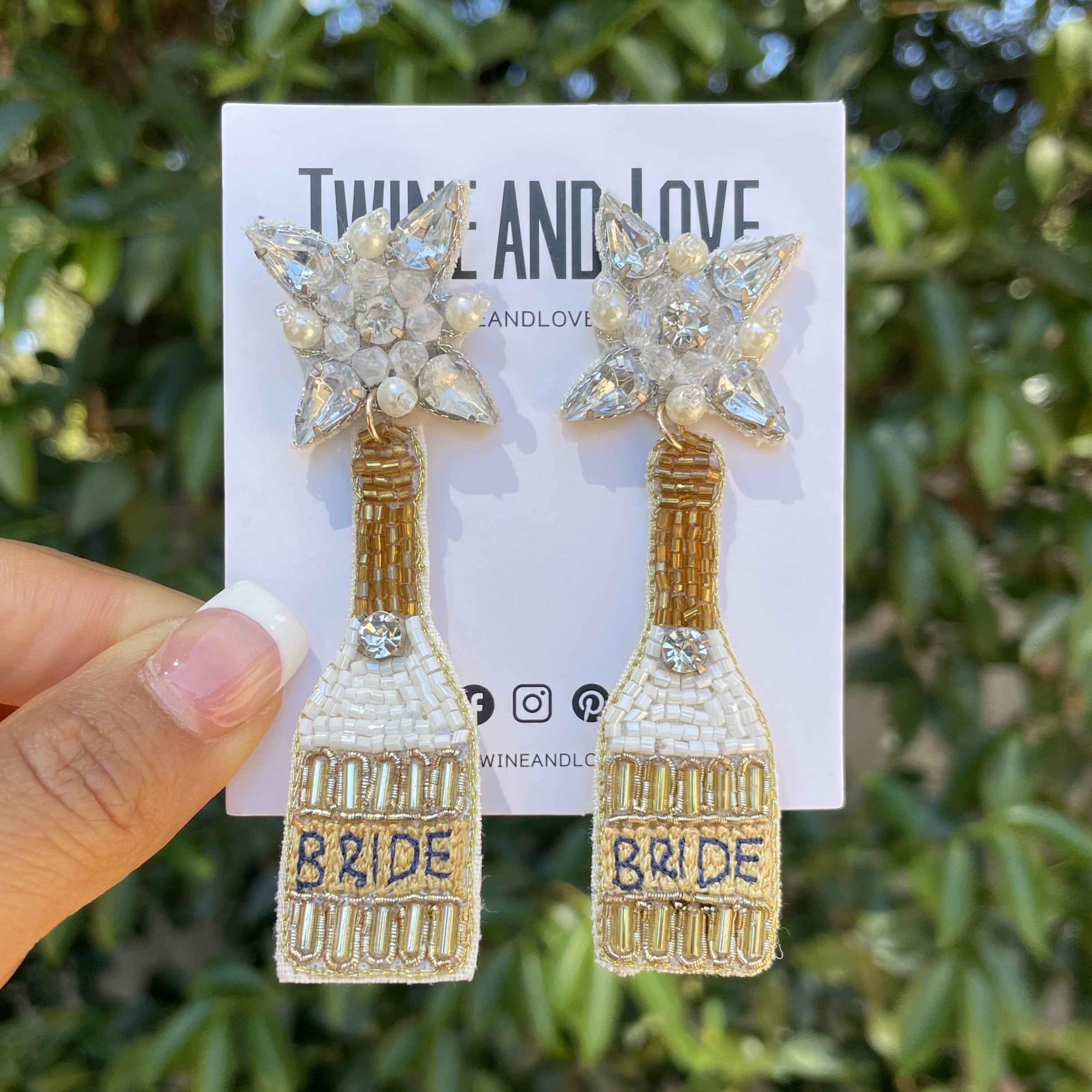 Bride Beaded Earrings, Handmade Earrings, Bridal Gift for Bride