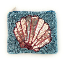 Load image into Gallery viewer, Coin Purse Pouch, Beaded Coin Purse, bead Coin Purse, Beaded Purse, Summer Coin Purse, Best Friend Gift, Pouches, Boho bags, Wallets for her, beaded coin purse, boho gifts for her, cute pouch, boho pouch, boho accessories, best friend gifts, coin purse, coin pouch, money coin pouch,  girlfriend gift, miscellaneous gifts, best seller, best selling items, bachelorette gifts, birthday gifts, preppy beaded wallet, party favors, seashell coin purse, seashell coin pouch, wallets for girls to return to school 