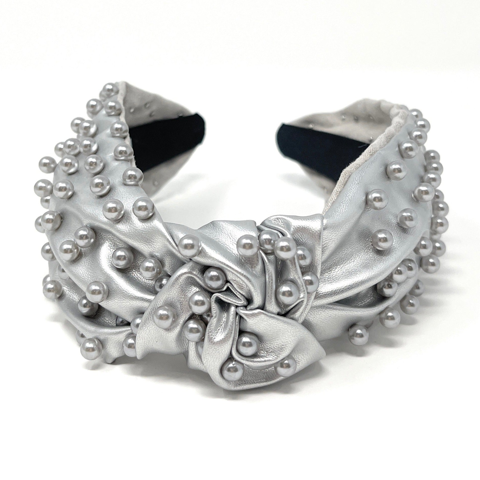 Pearl-Embellished Wool Headband — Gray Custom pearl headpiece - @kordart ? Do you think I managed  main image 3