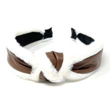 Load image into Gallery viewer, Faux fur Knot Headband, faux fur Headband, Headbands for Women and Girls, PU leather Knotted Headband, Winter Hair Accessories, Soft Knit Headbands, Winter knot Headbands, Faux Fur knotted Headband, Headbands for Women, Soft headbands, Fur Knot Headband, Neutral knot Headband, Nude color headbands, Nude knot headband, winter Neutral headbands, faux fur knot headband, fur headbands, faux fur headband, winter hair accessories, best selling items, headbands for women, Neutral Faux fur Knot headband