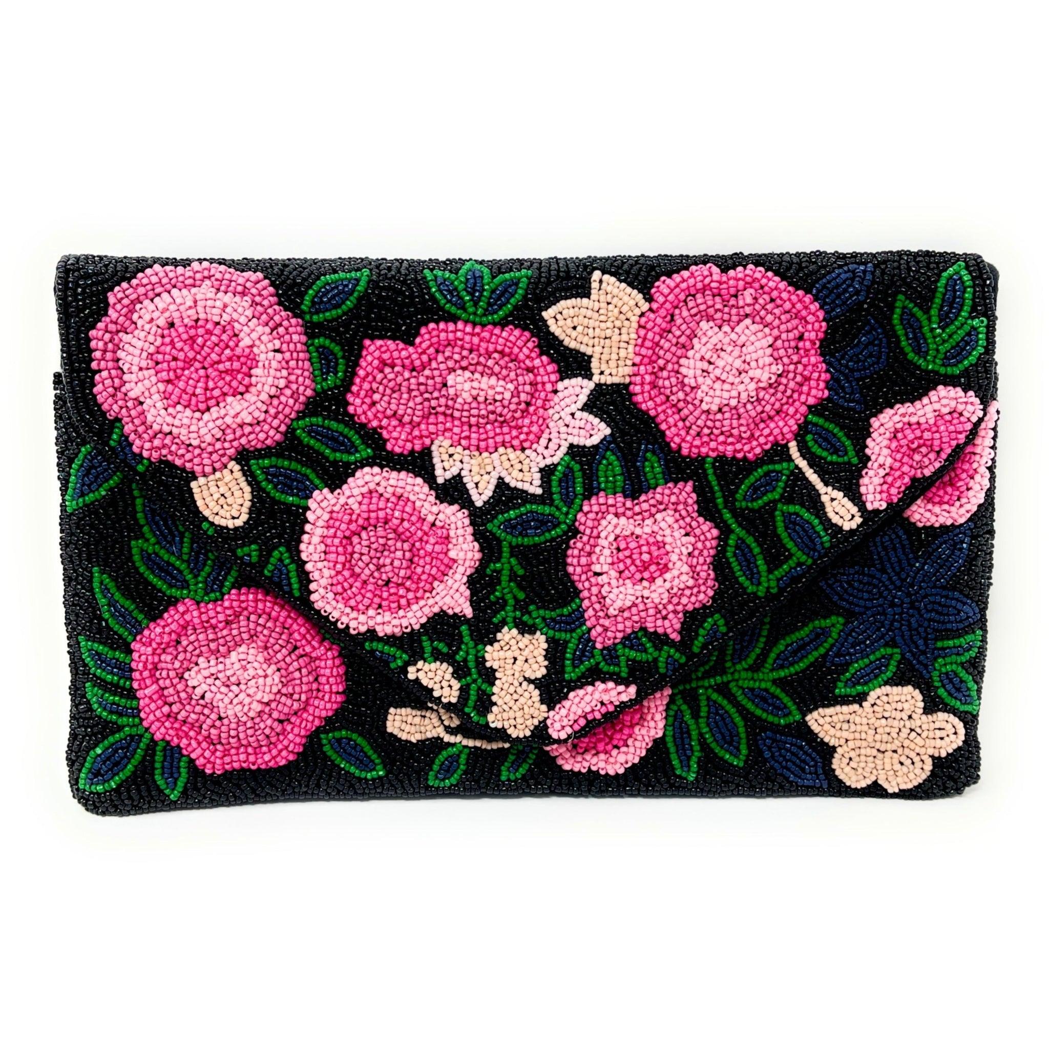 Spring Floral Yellow retailer Seed Beaded Clutch