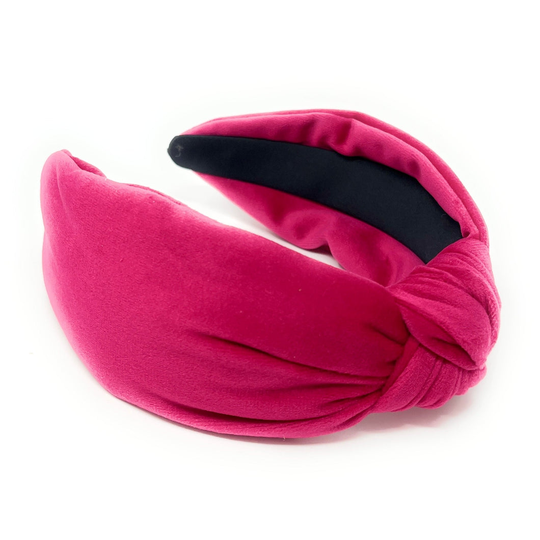 Spring Summer Headband, Summer Knotted Headband, Fuchsia Knott Headband, Fuchsia Hair Accessories, velvet pink Headband, Best Seller, headbands for women, best selling items, knotted headband, hairbands for women, Spring Summer gifts, Solid color knot Headband, Solid color hair accessories, Velour knot headband, Velour knotted headband, Statement headband, Mom gifts, embellished knot headband, velvet knot headband