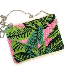 Load image into Gallery viewer, palm leaves beaded clutch purse, palm leaf beaded bag, birthday gift for her, summer clutch, seed bead purse, beaded bag, palm leaf handbang, beaded bag, seed bead clutch, summer bag, birthday gift for her, clutch bag, seed bead purse, engagement gift, bridal gift to bride, bridal gift, palm leaves purse, gifts to bride, gifts for bride, wedding gift, bride gifts,beaded clutch purse, birthday gift for her, summer clutch, seed bead purse, beaded bag, summer bag, boho purse
