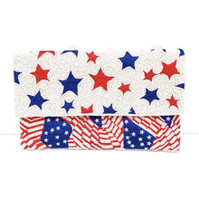 Load image into Gallery viewer, USA Flag Beaded Clutch, Star American USA Flag Seed Bead Cross body Clutch Bag, Beaded Flag Purse, 4th of July Gift, Patriotic Clutch Purse, 4th of july clutch, 4th of July Accessories, USA Clutch Bag, American Flag print, American Flag clutch, American Flag Purse, Beaded Clutch Purse, Patriotic Purse, Gifts for her, Gifts for 4 July, seed bead clutch, beaded crossbody, beaded purse, White blue purse, USA stars purse, Americana purse