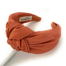 Load image into Gallery viewer, Wide Knotted headband, headbands for women, stylish headbands, headband style, top knot headband, wide knot headband, wide headband, wide knot hair band, trendy headbands, top knotted headband, knotted headband, wide headband for women, hairband for women, autumn fashion headbands, fall knot headband, autumn knot headband, wide knot headbands for women, Solid knot headbands, solid wide knot headband, solid knot headband, Best seller, Best selling headbands, Nude knot headband, neutral knot headbands
