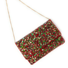 Load image into Gallery viewer, Christmas beaded clutch, Christmas clutch, Red green clutch, Christmas Accessories, Red beaded purse, Best Seller, Holiday Red clutch, best selling items, red green sequin clutch, Christmas gifts, Christmas sequin clutch, sequin accessories, Christmas bag, Red holiday clutch, Holiday gifts, Holiday purses, Christmas clutch, Red beaded clutch, Green beaded clutch, red green beaded clutch, Holiday Bags, evening clutches, Elegant evening clutch, holiday crossbody bag