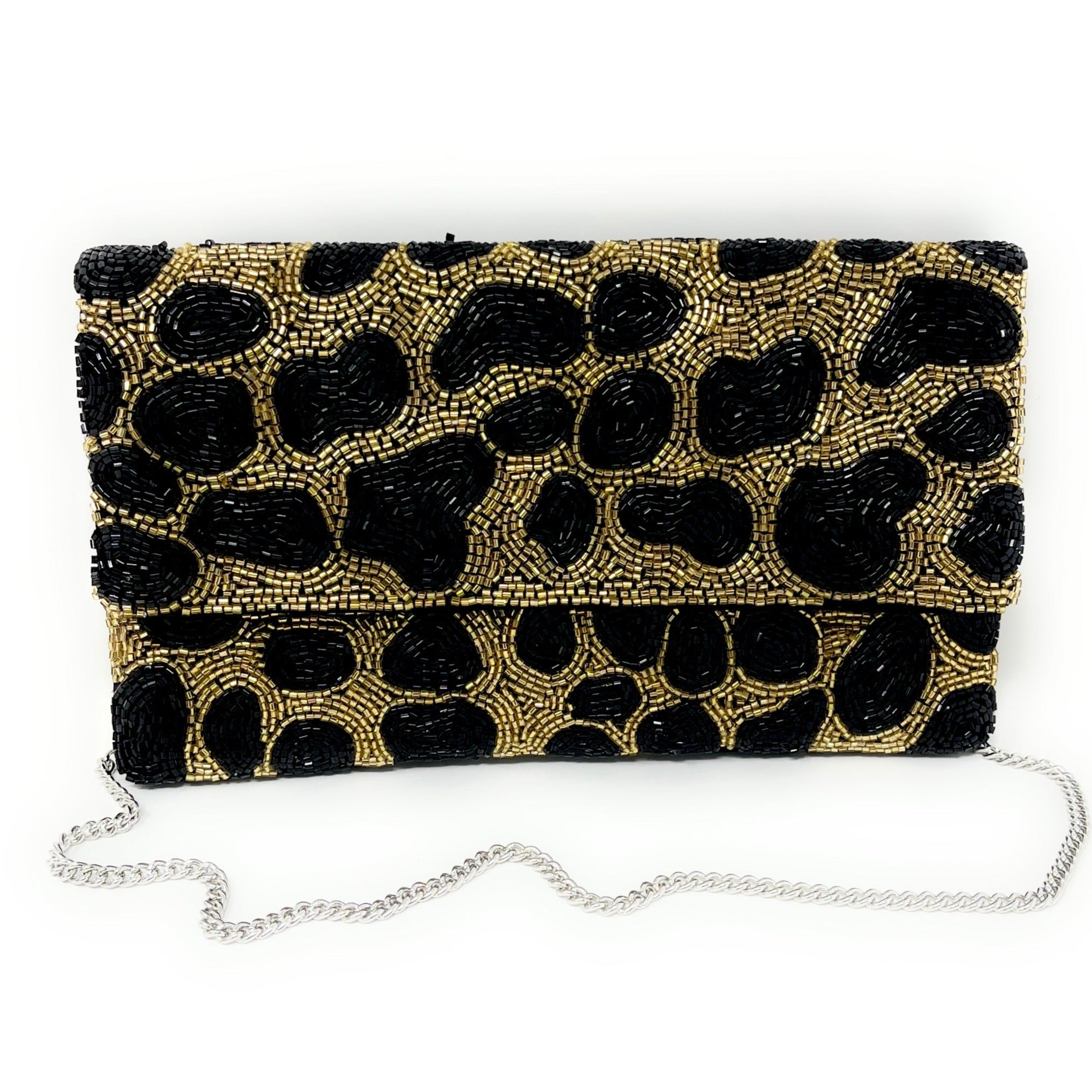 Leopard Beaded Clutch, Leopard Crossbody Bag, Evening Party Bag