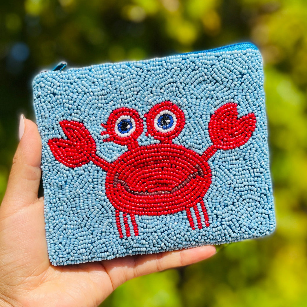 Coin Purse Pouch, Beaded Coin Purse, bead Coin Purse, Beaded Purse, Summer Coin Purse, Best Friend Gift, Pouches, Boho bags, Wallets for her, beaded coin purse, boho purse, gifs for her, cute pouches, boho pouch, boho accessories, best friend gifts, coin purse, coin pouch, money coin pouch,  girlfriend gift, miscellaneous gifts, best seller, best selling items, bachelorette gifts, birthday gifts, preppy beaded wallet, party favors, crab coin purse, sea coin pouch, wallets for girls return to school 