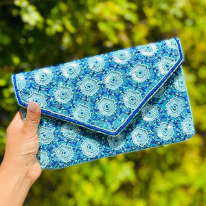 Blue beaded clutch purse, birthday gift for her, Blue seed bead purse, beaded bag, blue beaded handbag, beaded bag, seed bead clutch, summer bag, birthday gift, Blue clutch bag, best friend gifts, engagement gift, bridal gift to bride, bridal gift, sea blue beaded clutch, turquoise bead purse, wedding gift, bride gifts, beaded clutch purse, fall beaded bag, summer bag, boho purse, Light blue beaded clutch purse, blue purse, blue bead purse, best selling items, best seller, sea blue clutch, blue sequins bag