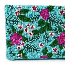 Load image into Gallery viewer, Floral beaded clutch purse, birthday gift for her, summer clutch, seed bead purse, spring beaded bag, tropical handbag, beaded bag, floral seed bead clutch, summer bag, birthday gift for her, clutch bag, seed bead purse, engagement gift, bridal gift to bride, bridal gift, floral purse, gifts to bride, gifts for bride, wedding gift, bride gifts, Summer beaded clutch purse, birthday gift for her, summer clutch, seed bead purse, beaded bag, summer bag, boho purse, blue beaded clutch purse, unique bags