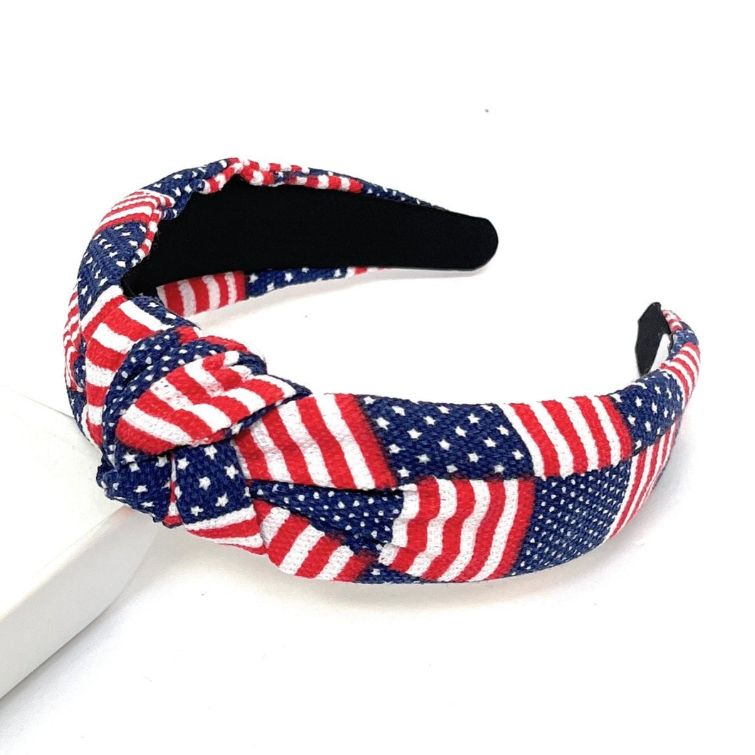 Americana Jeweled Headband, Patriotic Knotted Headband, Star Knotted Headband, Americana Hair Accessories, Red White Headband, Best Seller, headbands for women, best selling items, knotted headband, hairbands for women, hair accessories, Independence day gifts, Independence day Headband, Memorial day hair accessories, American Knot headband, USA flag headband, Fourth of July headband, Fourth of July gifts, red white headband, star knot headband, USA Knotted Headband