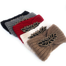 Load image into Gallery viewer, Ear Warmer headband, Knit wrap headband, Knit accessory, Women knit warm headband, Jewel Knit headband, Knitted headband, Knit wrap, Winter headbands, knit wrap headband, women knit wrap, winter accessory, jeweled hair accessory, winter headband, winter ear warmer, women headband, crochet headband, ear warmers, ear warmer for women, boho knit headband, winter knit headband, jeweled knit headband, knit accessories, best selling items