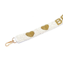 Load image into Gallery viewer, Beaded Purse Strap, Bride Purse Strap, beaded purse strap, beaded strap, Crossbody Purse Strap, Beaded Bag Strap, Bride Bridal Shower Gift , Beaded Straps, Shoulder Bag Strap, bag strap, birthday gift for her, best friend gift, camera strap, purse strap, handbag strap, bridal shower gift, engagement gift, bride purse strap, bride to be gift, gifts for bride, bachelorette gift, bachelorette gift ideas, bridal shower gift ideas