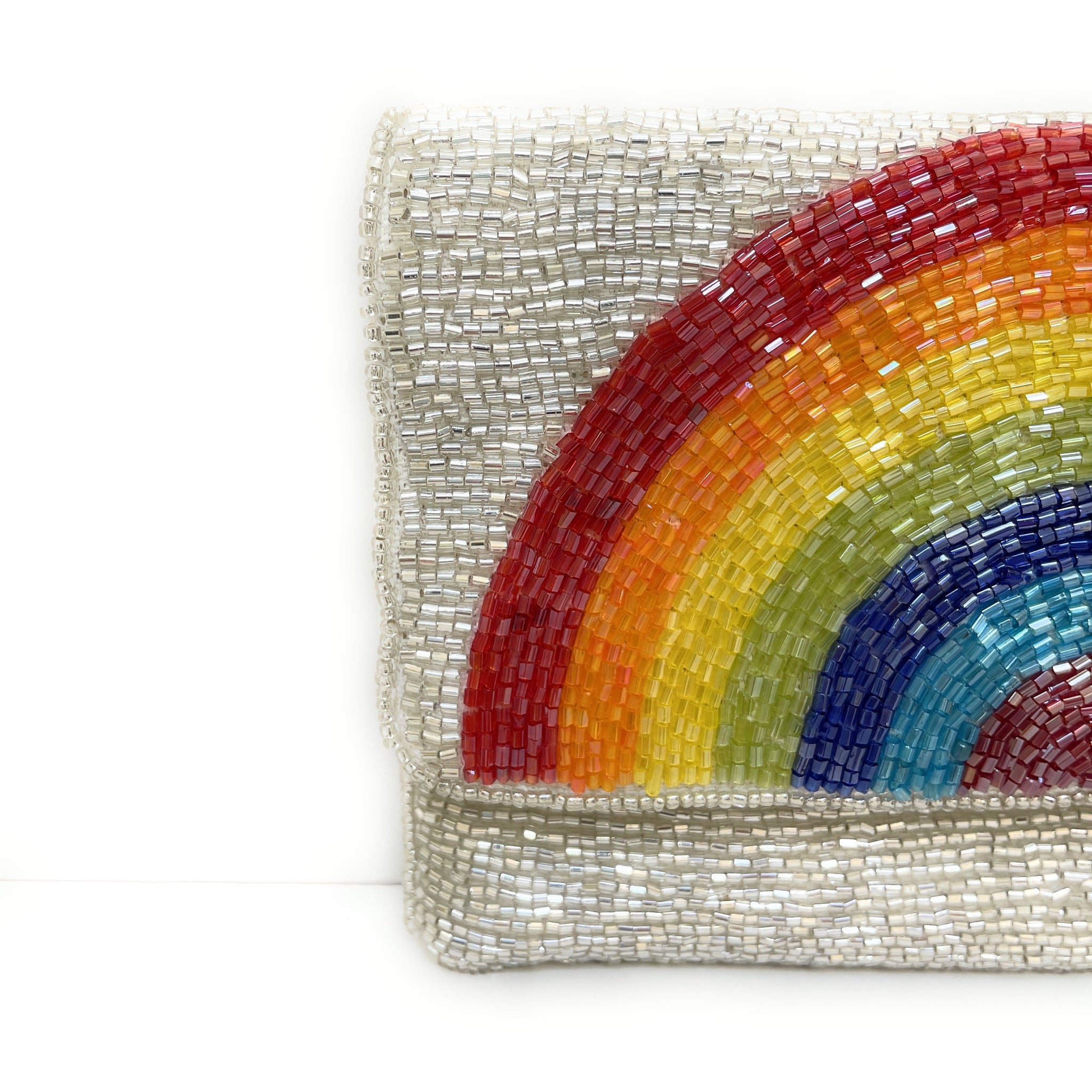 Rainbow Beaded Clutch Purse, Bridal Gifts, Bachelorette Beaded Clutch