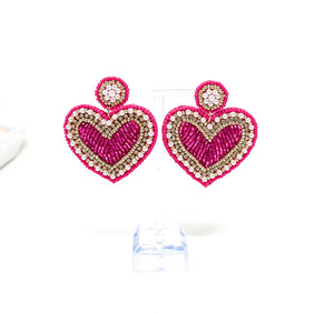 Heart Pearl Beaded Earrings