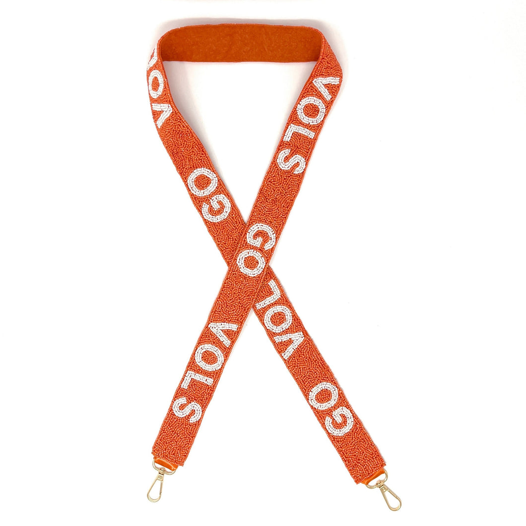 Beaded Purse Strap, Crossbody Purse Strap, GameDay Purse Strap, Beaded Bag Strap, College Game Day Strap, Go Vols, War Eagle, Vols team, beaded purse strap, beaded strap, guitar strap, beaded guitar strap, bag strap, best friend gift, crossbody strap, camera strap, handbag strap, college game day gift, college team strap, college game strap, University of Tennessee, college game day gifts, college football straps, Go Vols strap, Go Vols beaded strap, Go Vols college football