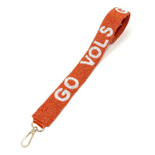 Load image into Gallery viewer, Beaded Purse Strap, Crossbody Purse Strap, GameDay Purse Strap, Beaded Bag Strap, College Game Day Strap, Go Vols, War Eagle, Vols team, beaded purse strap, beaded strap, guitar strap, beaded guitar strap, bag strap, best friend gift, crossbody strap, camera strap, handbag strap, college game day gift, college team strap, college game strap, University of Tennessee, college game day gifts, college football straps, Go Vols strap, Go Vols beaded strap, Go Vols college football