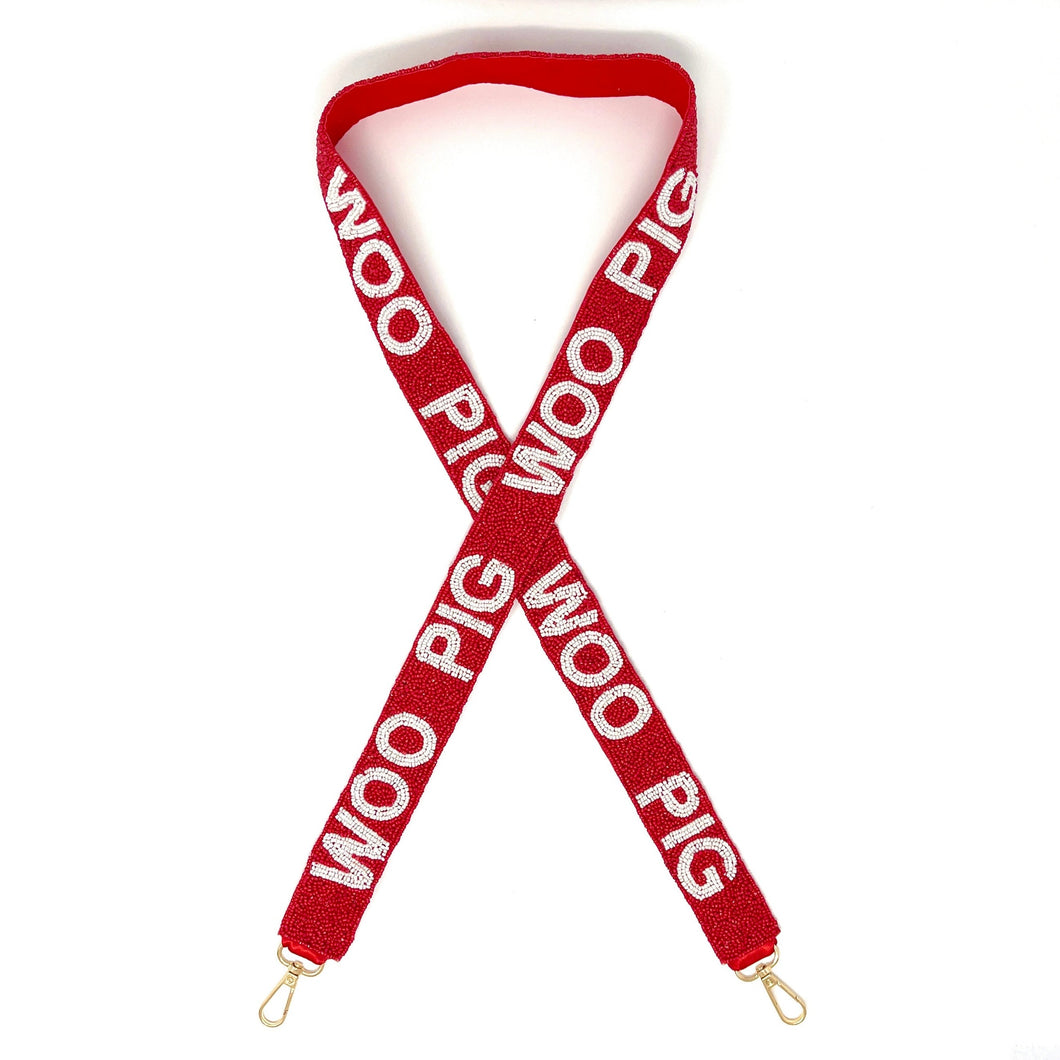 Beaded Purse Strap, Crossbody Purse Strap, GameDay Purse Strap, Beaded Bag Strap, College Game Day Strap, Woo Pig, War Eagle, Razorbacks team, beaded purse strap, beaded strap, guitar strap, beaded guitar strap, bag strap, best friend gift, crossbody strap, camera strap, handbag strap, college game day gift, college team strap, college game strap, University of Arkansas, college game day gifts, college football straps, Woo Pig Razorbacks strap, razorbacks beaded strap, Arkansas Woo Pig football
