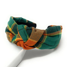 Load image into Gallery viewer, Thanksgiving Headband, Thanksgiving Knotted Headband, Orange Knotted Headband, Orange Plaid Hair Accessories, Plaid Headband, Best Seller, headbands for women, best selling items, knotted headband, hairbands for women, thanksgiving gifts, Thanksgiving knot Headband, Thanksgiving hair accessories, Thanksgiving headband, Pumpkin orange headband, Statement headband, Fall knot headband, jeweled knot headband, Fall Knotted headband, Autumn headband, Autumn Knotted headband