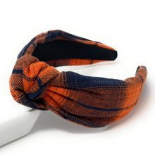 Load image into Gallery viewer, Thanksgiving Headband, Thanksgiving Knotted Headband, Orange Knotted Headband, Orange Plaid Hair Accessories, Plaid Headband, Best Seller, headbands for women, best selling items, knotted headband, hairbands for women, thanksgiving gifts, Thanksgiving knot Headband, Thanksgiving hair accessories, Thanksgiving headband, Pumpkin orange headband, Statement headband, Fall knot headband, jeweled knot headband, Fall Knotted headband, Autumn headband, Autumn Knotted headband