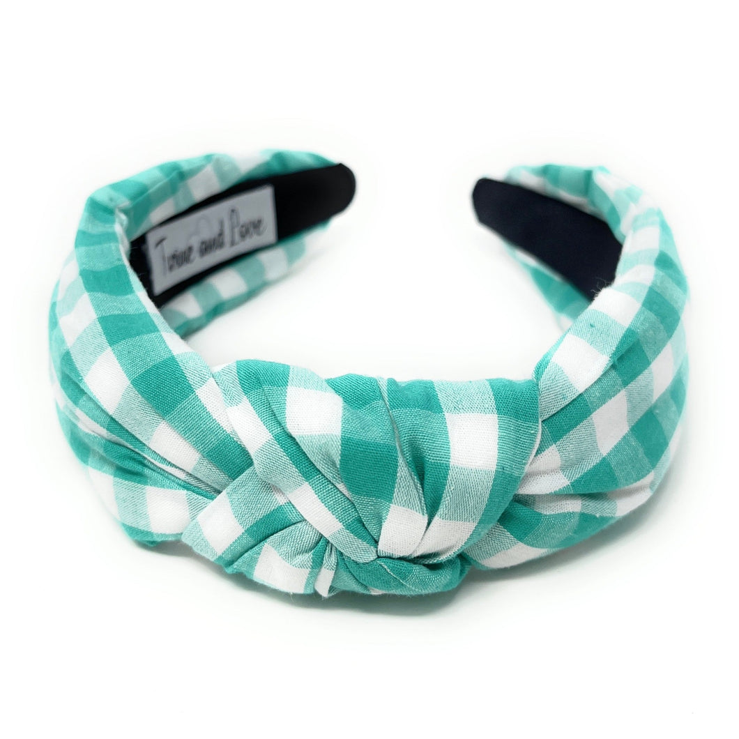 headbands for women, Wide headband, handmade headbands, top knotted headband, knotted headband, hair band for women, embellished headband, gingham headband, gingham headband for women, luxury headband, jeweled headband for women, knotted jeweled headband, bling headband, embellished knot headband, luxury knot headband, gingham print headbands, pink gingham headband, spring hair accessories, easter headbands, spring headbands, Gingham jeweled headband, embellished headband, best selling items