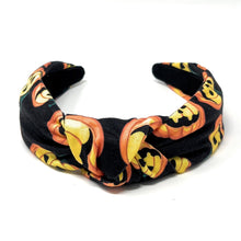 Load image into Gallery viewer, Halloween knot Headband, Halloween Knotted Headband, Knotted Headband, Halloween Hair Accessories, orange Headband, Best Seller, headbands for women, best selling items, knotted headband, hairbands for women, Halloween gifts, halloween knot Headband, Halloween hair accessories, Halloween headband, candy corn Halloween headband, Halloween gifts, embellished knot headband, Pumpkins knot headband, candy corn headband, halloween pumpkins headband, knotted headband, halloween accessories, spooky accessories