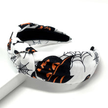 Load image into Gallery viewer, Halloween knot Headband, Halloween Knotted Headband, Knotted Headband, Halloween Hair Accessories, orange Headband, Best Seller, headbands for women, best selling items, knotted headband, hairbands for women, Halloween gifts, halloween knot Headband, Halloween hair accessories, Halloween headband, candy corn Halloween headband, Halloween gifts, embellished knot headband, Pumpkins knot headband, white halloween headband, halloween pumpkins headband, knotted headband, halloween accessories, spooky accessories