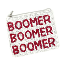 Load image into Gallery viewer, Beaded coin purse, beaded coin pouch, GameDay Purse, Beaded pouch, Coin purse, coin pouch, College GameDay pouch, college coin purse, college coin pouch, beaded purse, best friend gift, college coin bag, college gameday gift, boomer sooner coin pouch, Oklahoma Sooners college gifts, boomer sooner fan, college gifts, college football coin purse, BOOMER SOONER college football, Boomer Sooner coin pouch, Boomer coin purse, Boomer Sooner beaded coin purse, Oklahoma sooners beaded coin pouch, Oklahoma coin purse