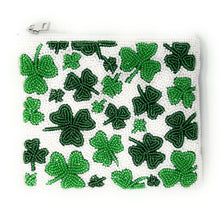 Load image into Gallery viewer, Coin Purse Pouch, Leprechaun Beaded Coin Purse, St. Patricks bead Coin Purse, leprechaun Beaded Purse, St. Patrick’s Day Coin Purse, Best Friend Gift, Leprechaun coin purse, St. Patricks wallets for her, Leprechaun bag, St. Patrick’s day gifts, boho pouch, best friend gifts, coin purse, Leprechaun coin pouch, money coin pouch, Leprechaun gifts, bachelorette gifts, birthday gifts, preppy beaded wallet, party favors, green beaded coin pouch, Clover leaf beaded coin pouch, shamrock accessories. 