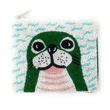 Load image into Gallery viewer, Coin Purse Pouch, seal lion Beaded Coin Purse, seal bead Coin Purse, cute seal lion Beaded Purse, Seal lion lovers Coin Purse, Best Friend Gift, Seal beaded coin purse, Cute Wallets for her, beaded coin purse, Seal lion gifts, boho pouch, boho accessories, best friend gifts, coin purse, Sea creatures coin pouch, money coin pouch, heart gifts, best selling items, bachelorette gifts, birthday gifts, preppy beaded wallet, party favors, Sea lion party favors, sea lion accessories. 