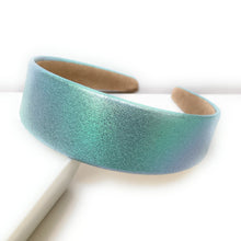 Load image into Gallery viewer, Iridescent headband, metallic headband for women, wide iridescent headband, summer headband, headband for women and girls, mermaid headband, knotted headband, classic headband, headbands for women, trendy headband, girls headband, chic headbands, best friend gift, statement headband, hair accessories