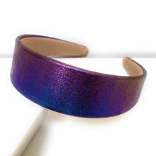 Load image into Gallery viewer, Iridescent headband, metallic headband for women, wide iridescent headband, summer headband, headband for women and girls, mermaid headband, knotted headband, classic headband, headbands for women, trendy headband, girls headband, chic headbands, best friend gift, statement headband, hair accessories