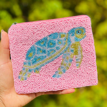 Load image into Gallery viewer, Sea Turtle Beaded Coin Purse