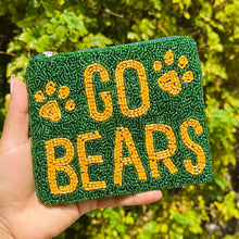 Load image into Gallery viewer, Beaded coin purse, beaded coin pouch, GameDay Purse, Beaded pouch, Coin purse, coin pouch, College GameDay pouch, college coin purse, college coin pouch, beaded purse, best friend gift, college coin bag, college gameday gift, go bears coin pouch, Baylor Bears college gifts, Baylor Bears fan, college gifts, college football coin purse, Baylor Bears college football, Baylor Bears coin pouch, Go Bears coin purse, Baylor bears beaded coin purse, Baylor Bears beaded coin pouch, Baylor University coin purse