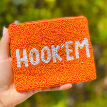Load image into Gallery viewer, Beaded coin purse, beaded coin pouch, GameDay Purse, Beaded pouch, Coin purse, coin pouch, College GameDay pouch, HOOK’EM coin purse, Longhorns beaded coin purse, Texas Longhorns, college coin purse, college coin pouch, beaded purse, best friend gift, college coin bag, college gameday gift, go dawgs coin pouch, go dawgs coin purse, go dawgs coin pouch, Texas university gifts, Hook’em, college gifts, college football coin purse, Texas Longhonrs College football, college football coin pouch