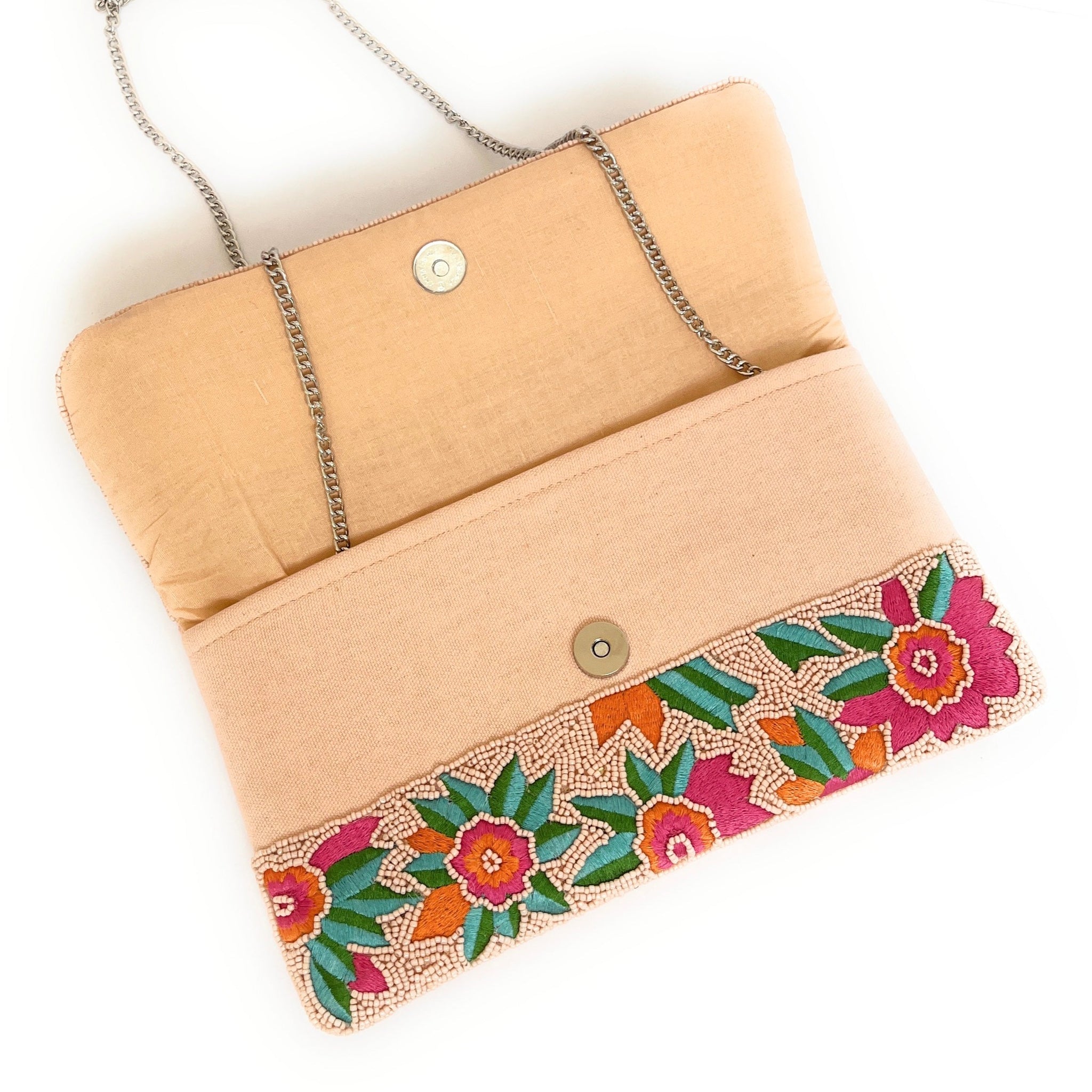 Tropical Floral Beaded Clutch, Seed Bead Clutch Bag, Beaded Clutch for Women