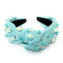 Load image into Gallery viewer, Hand Embellished Stones Knotted Headband, Hand Sewn Headband, Luxury Headbands, Summer Hair Accessories, Statement Headband, Knot Headband, rhinestone jeweled, knotted headbands, statement headbands, gemstone headband, embellished headband, knot headband, headbands for women, best selling items, spring headband, luxury headband, stones headband, hand sewn headband, hair accessories, luxury knotted headband, statement knotted headband, knotted headband
