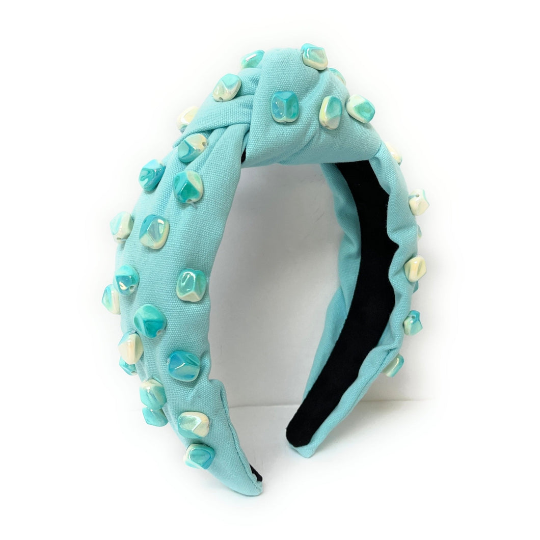 Hand Embellished Stones Knotted Headband, Hand Sewn Headband, Luxury Headbands, Summer Hair Accessories, Statement Headband, Knot Headband, rhinestone jeweled, knotted headbands, statement headbands, gemstone headband, embellished headband, knot headband, headbands for women, best selling items, spring headband, luxury headband, stones headband, hand sewn headband, hair accessories, luxury knotted headband, statement knotted headband, knotted headband