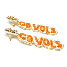 Load image into Gallery viewer, Football Earrings, GameDay Earrings, College Football Earrings, Team Earrings, GameDay Outfit, go dawgs earrings, earrings for women, summer earrings, game day earrings, team game, college team earrings, game day outfit, football earrings, college gifts, vols earrings, team earrings, college team gifts, Go vols bead earrings, team beaded earrings, college earrings, gameday outfit, Tennessee beaded earrings, Beaded Tennessee Vols earrings, tennessee college gifts, vols orange beaded earrings