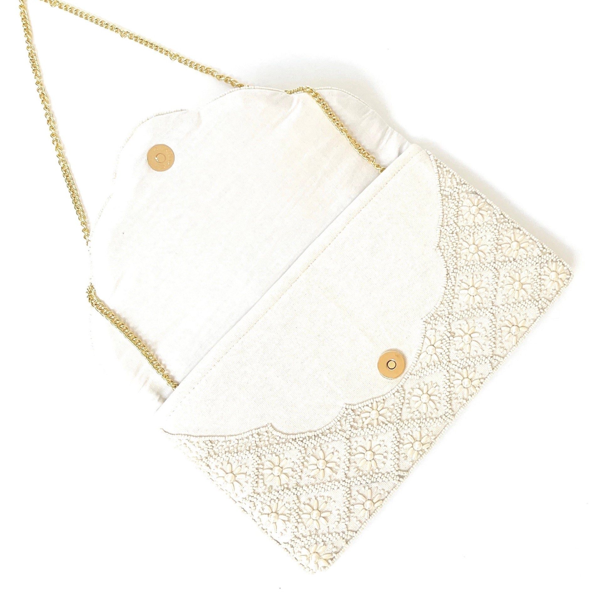Hotselling! Embroidered Ladies Bridal Clutch White & Golden Online For  Girls - Everlasting Memories