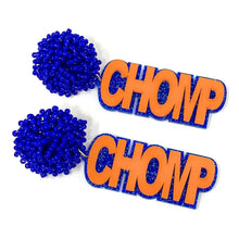 Load image into Gallery viewer, Football Earrings, GameDay Earrings, College Football Earrings, Team Earrings, GameDay Outfit, Horns Hook’em earrings, earrings for women, summer earrings, game day earrings, Gators earrings, team game, college team earrings, game day outfit, football earrings, college gifts, Florida Gators earrings, team earrings, college team gifts, Gators earrings, team beaded earrings, college earrings, gameday outfit, Gators beaded earrings, Florida Gators earrings, Gators college gifts, Florida Gators beaded earrings