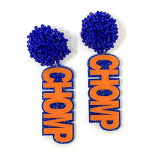 Load image into Gallery viewer, Football Earrings, GameDay Earrings, College Football Earrings, Team Earrings, GameDay Outfit, Horns Hook’em earrings, earrings for women, summer earrings, game day earrings, Gators earrings, team game, college team earrings, game day outfit, football earrings, college gifts, Florida Gators earrings, team earrings, college team gifts, Gators earrings, team beaded earrings, college earrings, gameday outfit, Gators beaded earrings, Florida Gators earrings, Gators college gifts, Florida Gators beaded earrings